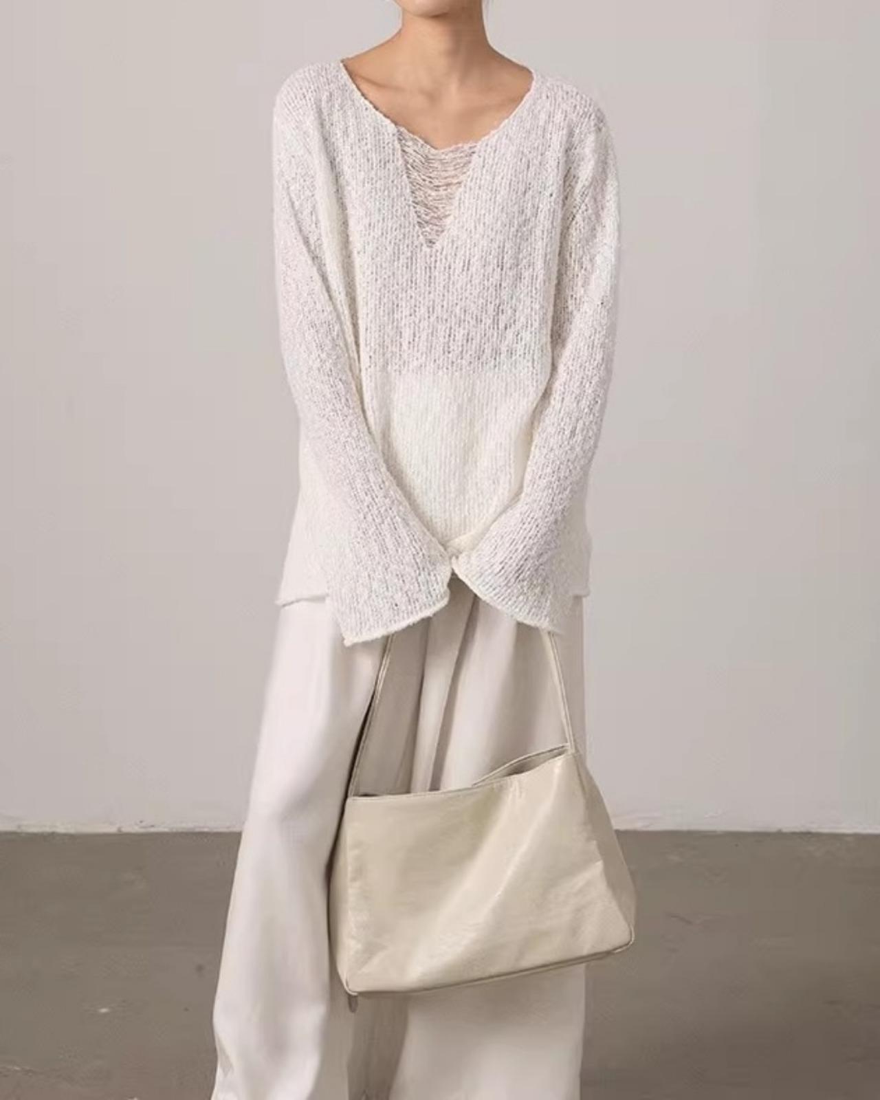 Damage veck oversized Knit L0084