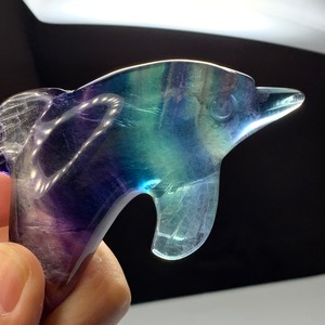 2.極上☆超透明！多彩な色合い☆イルカフローライト置物