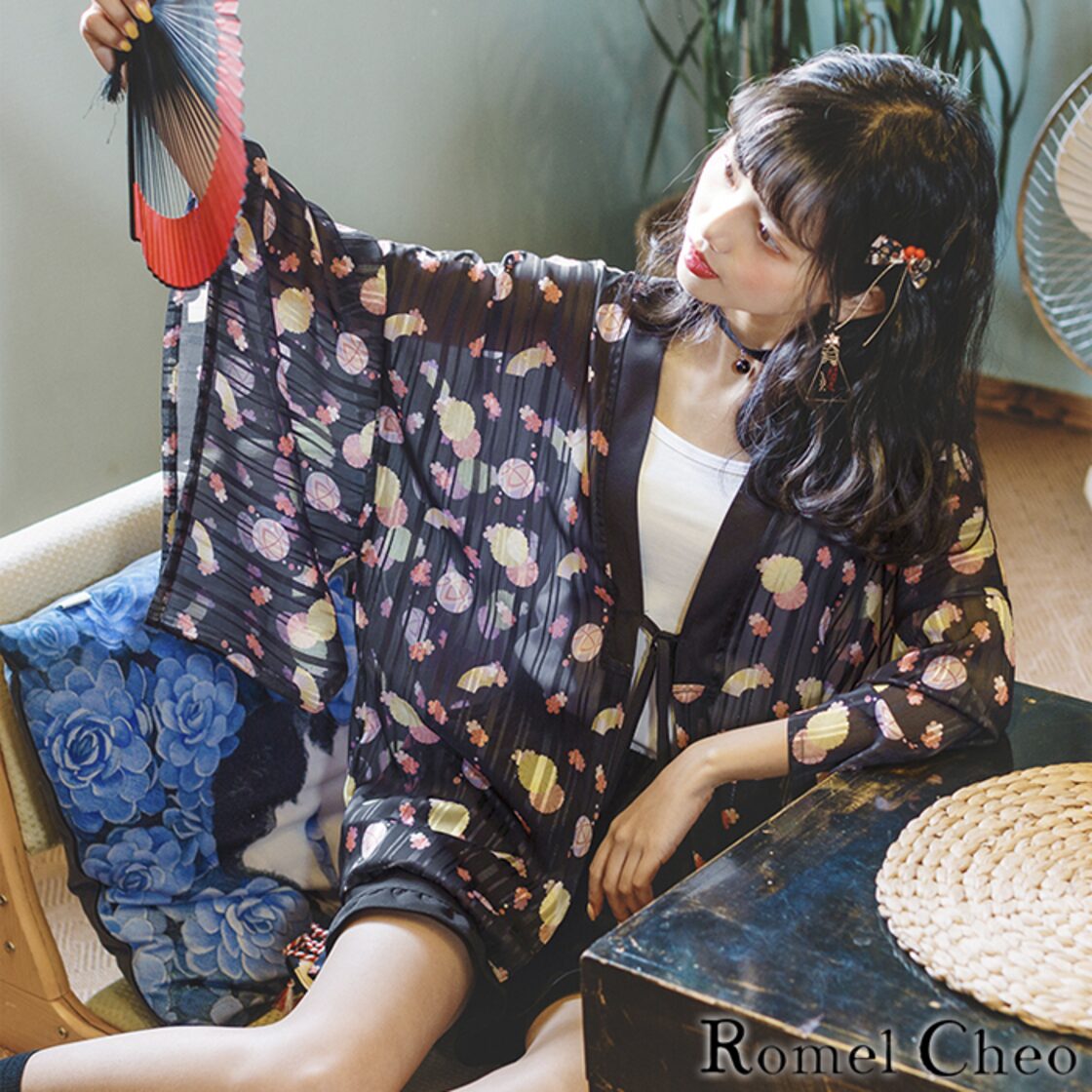 RomelCheo 和風 和柄 羽織り 和服 和装 カーディガン レディース 