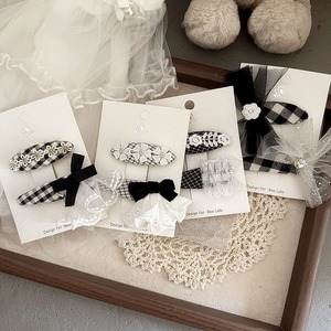 GOODSチェック柄メッシュリボンヘアクリップ