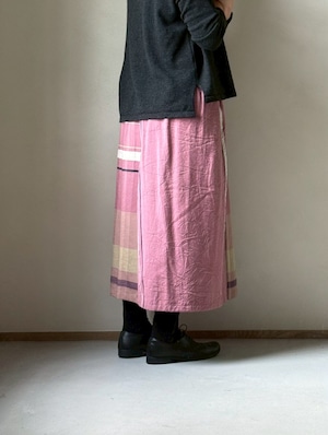 39) ポワンスカート ショート コットン　PK/WH　玉木新雌 tamaki niime