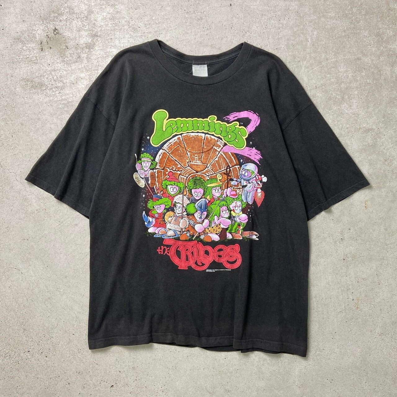90年代 Lemmings2 キャラクター ゲーム プリントTシャツ メンズXL 古着 