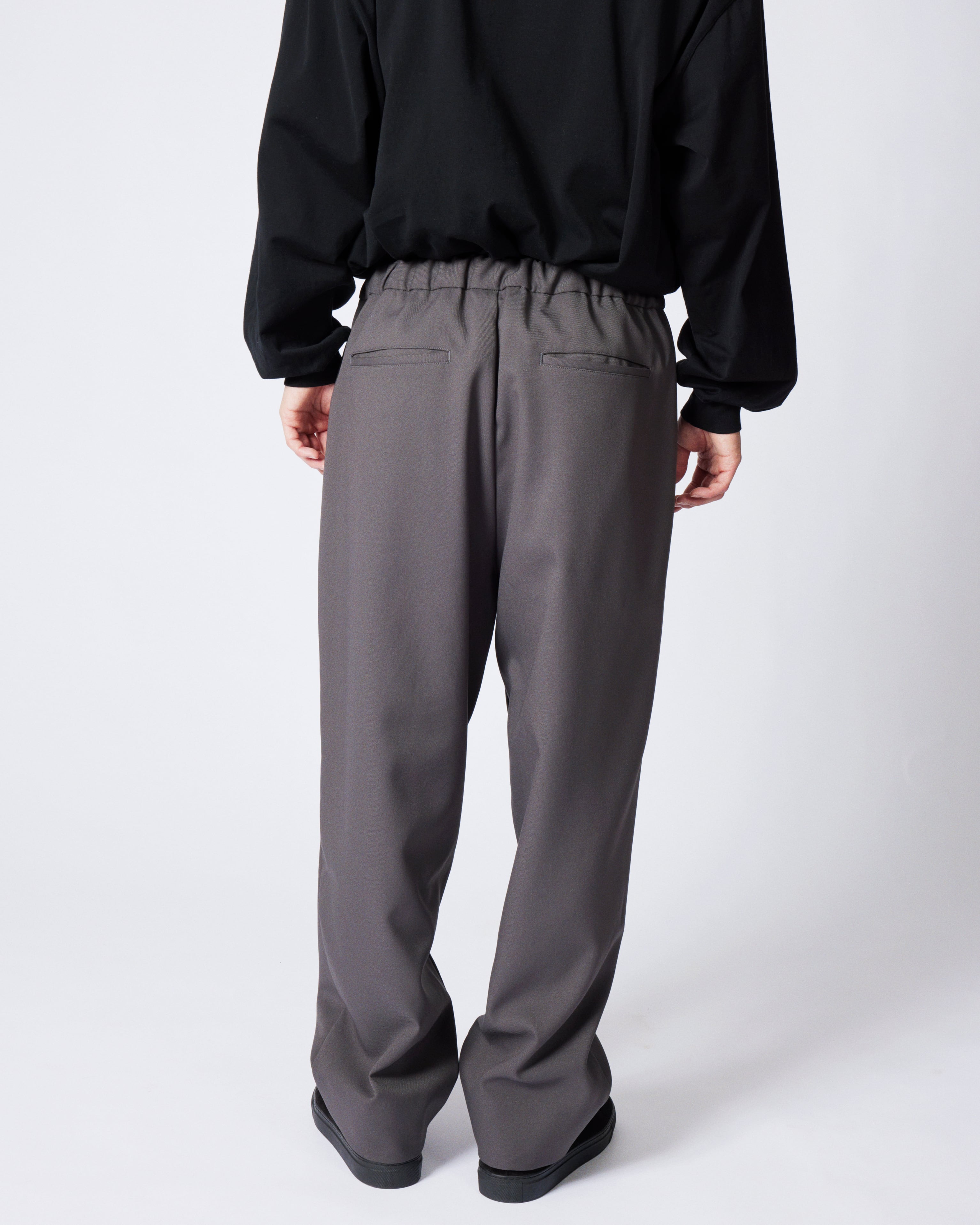 everyone polyester twill easy slacks (CHARCOAL) | everyone