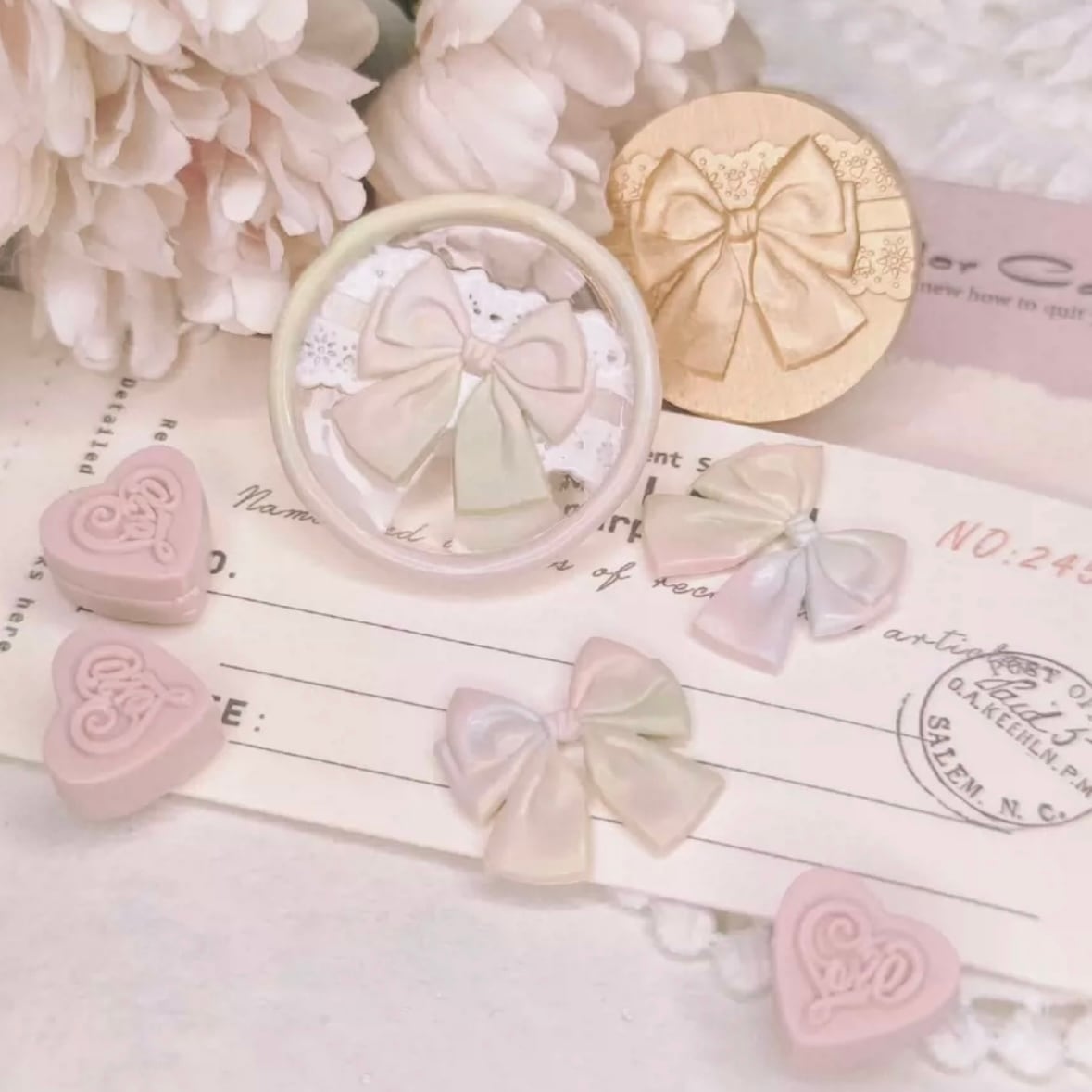 レースリボン Lace Bow 25mm・シーリングスタンプ | MountainSea｜希少