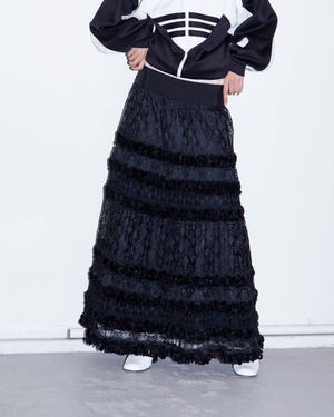 2000s ARMANI - tiered lace skirt