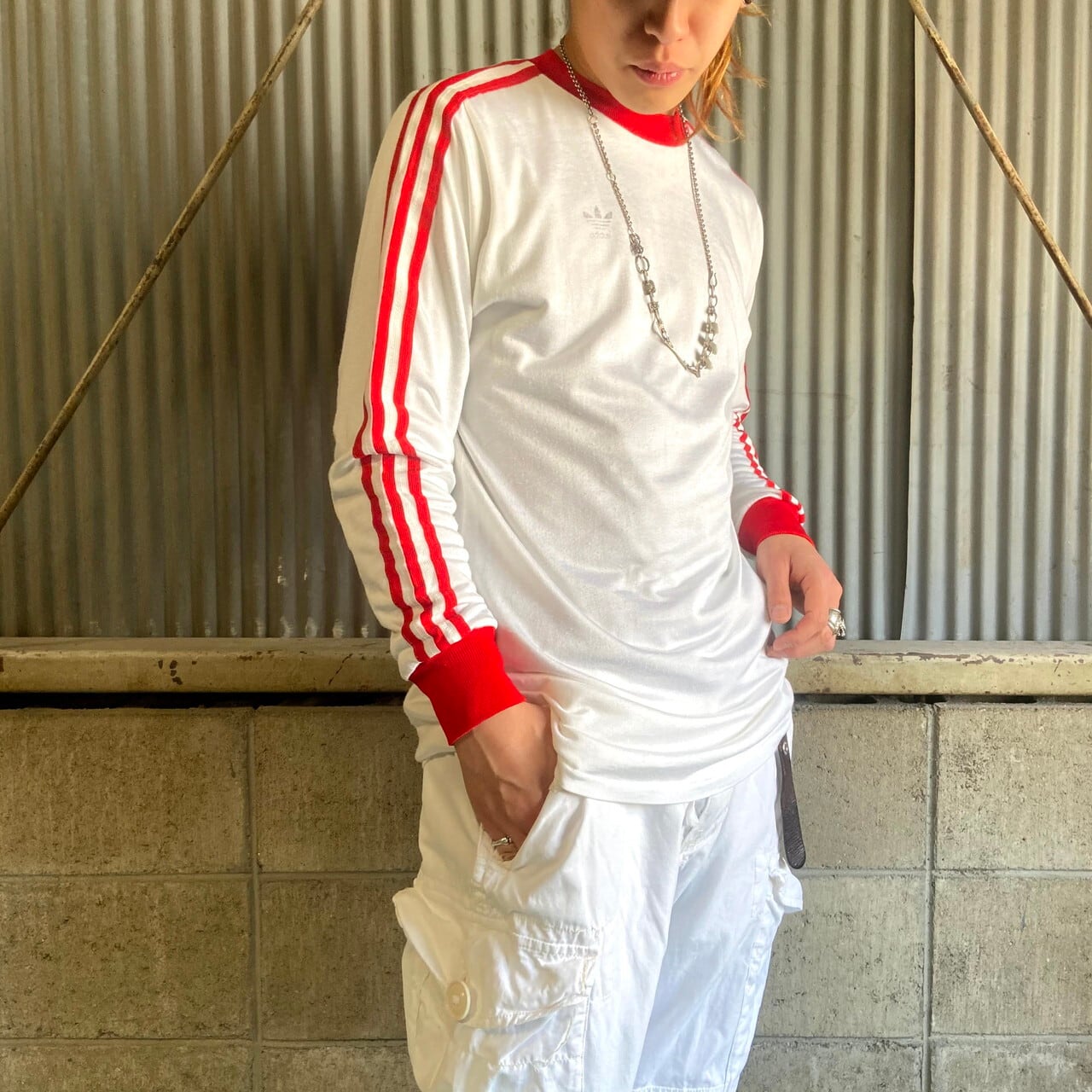 70〜80年代 西ドイツ製 adidas アディダス サッカーシャツ メンズS相当 