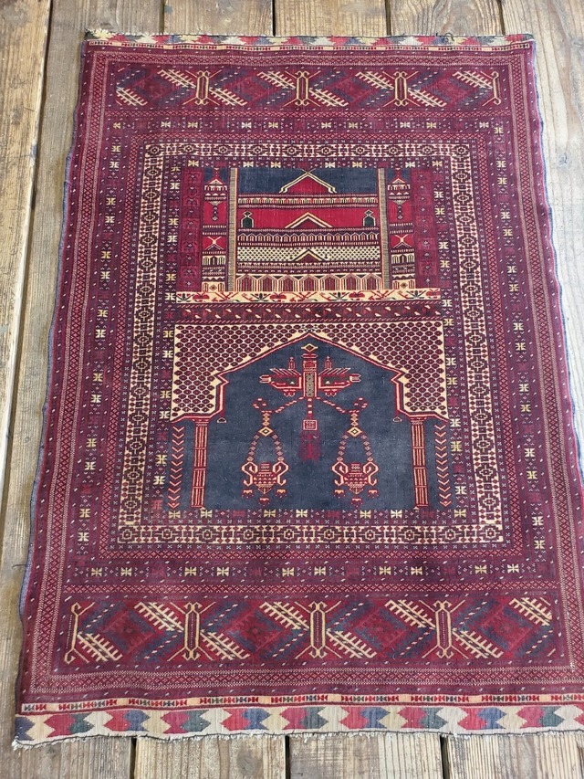 【N0.6】トライバルラグ   絨毯クエスト77【No.160】Tribal rug トライバルラグ