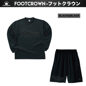 フットクラウン シンプルデザイン長袖プラクティスシャツ&パンツ 上下セット "ブラッシュロゴタイプ"