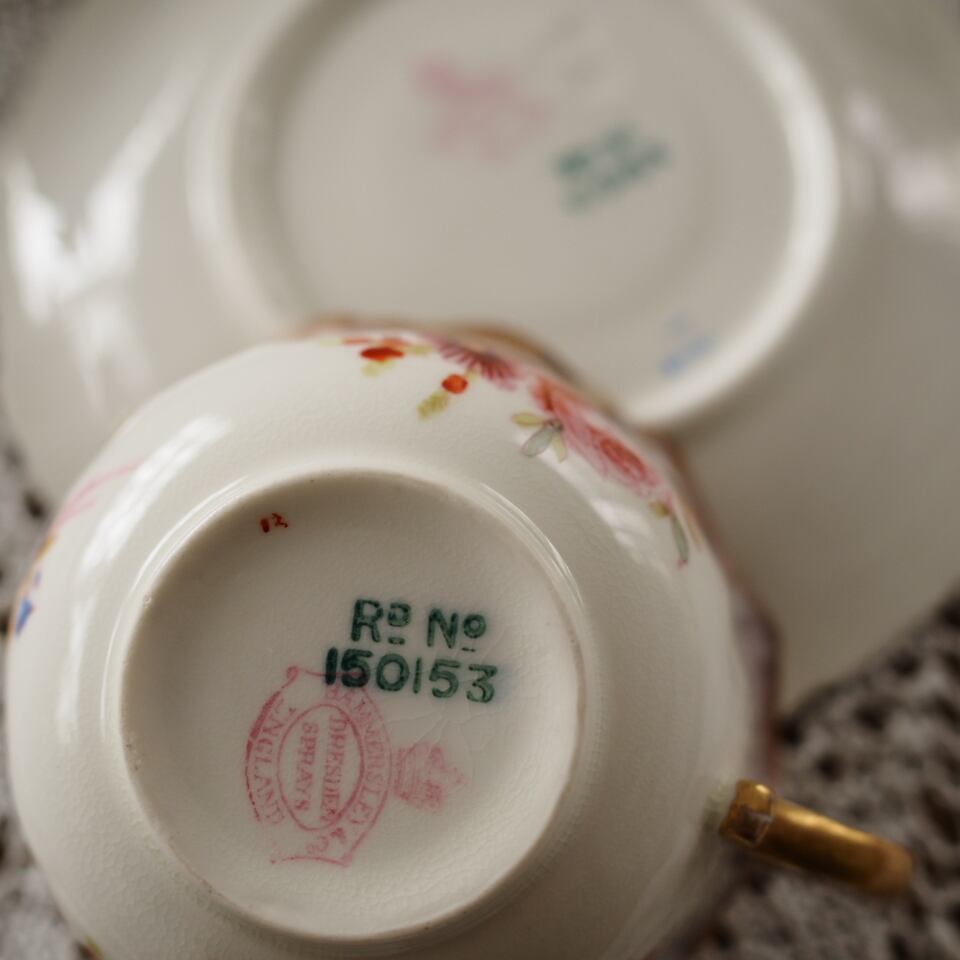 美品 英国Hammersley ハマースレイ ドレスデンスプレイ 手描きフラワー