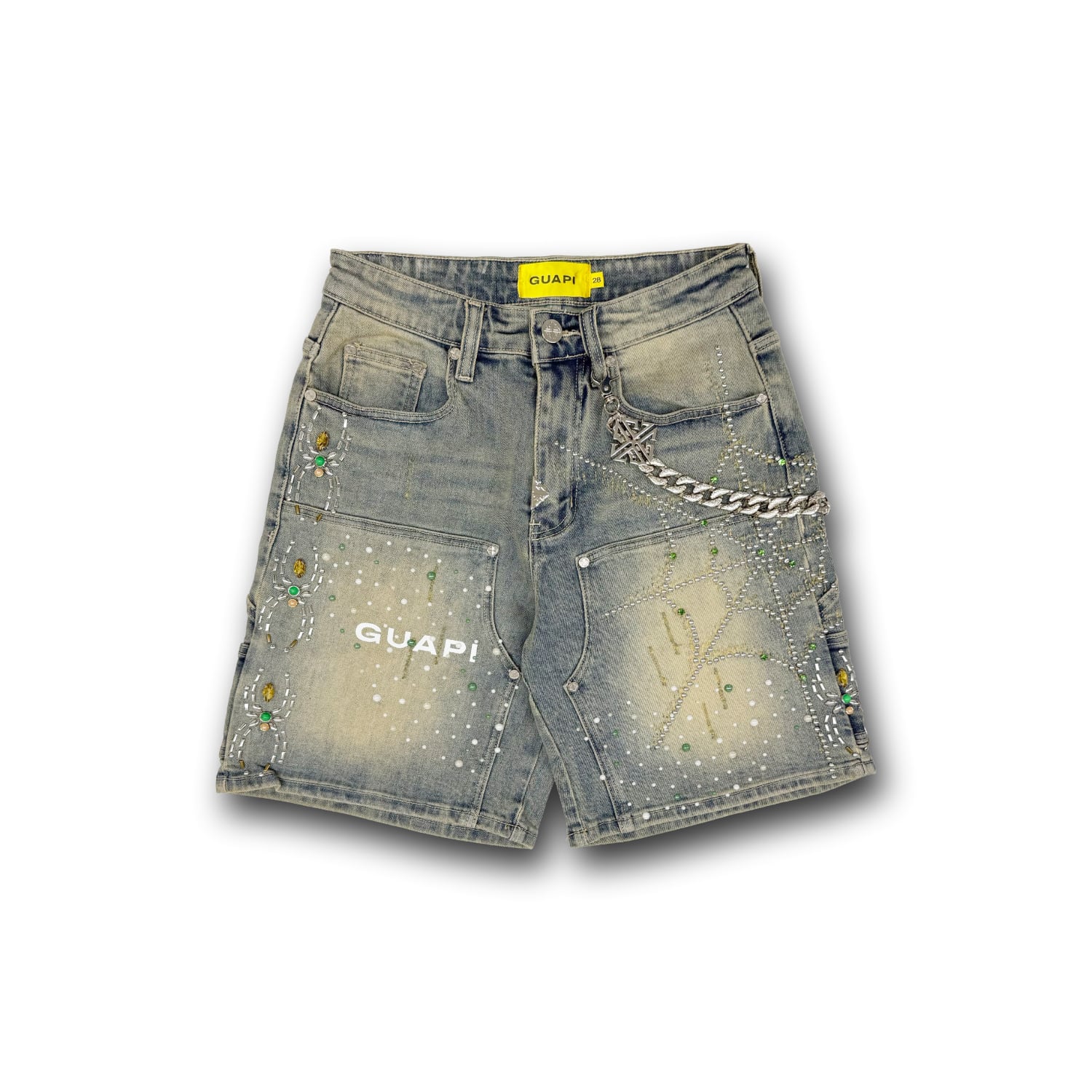 GUAPI / SPIDER DENIM SHORTS | PAY ID