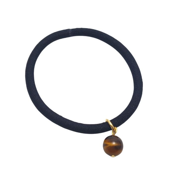 タイガーアイ ヘアゴム 天然石 アクセサリー 髪飾り 600円 金運 仕事運 大人 シンプル ハンドメイド 天然石 日本製 黒ゴム 開運グッズ 幸運 スピリチュアル 誕生日 プレゼント ギフト ヘアアクセサリー パワーストーン