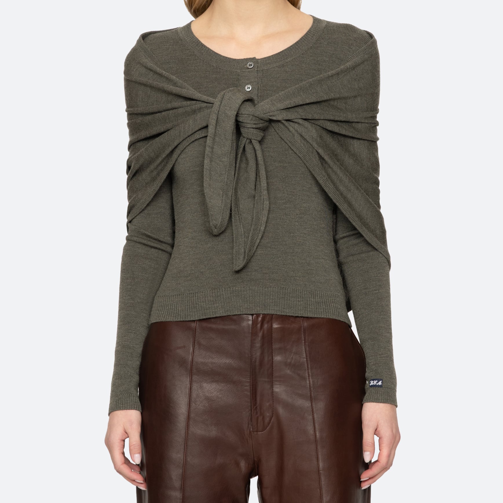SEA NY JANE HENLEY SWEATER SAGE