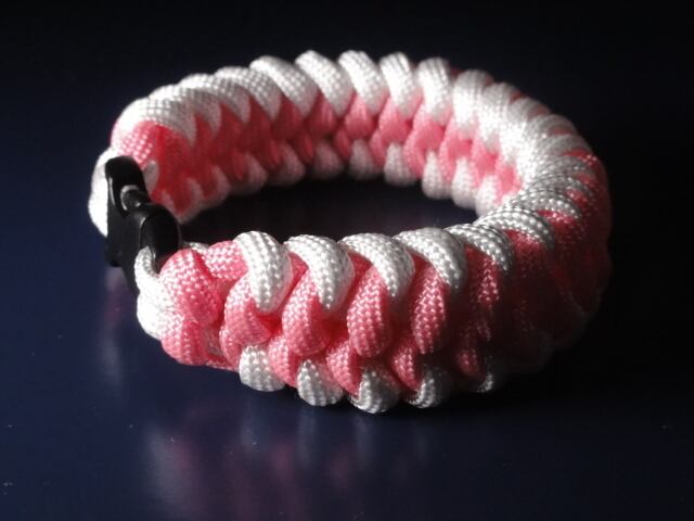 パラコード ブレスレット ピンク白 | Pay ID