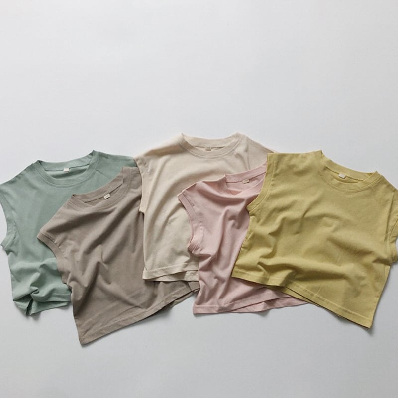 【BABY&KID】2024夏新作 無地ノースリーブシャツ