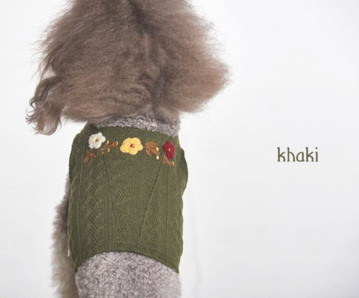 flower crop knit S ~ 2XL 5color /  犬服 新作 ニット ショート丈 可愛い 犬の服 クロップドトップス お揃い ドッグウェア b38