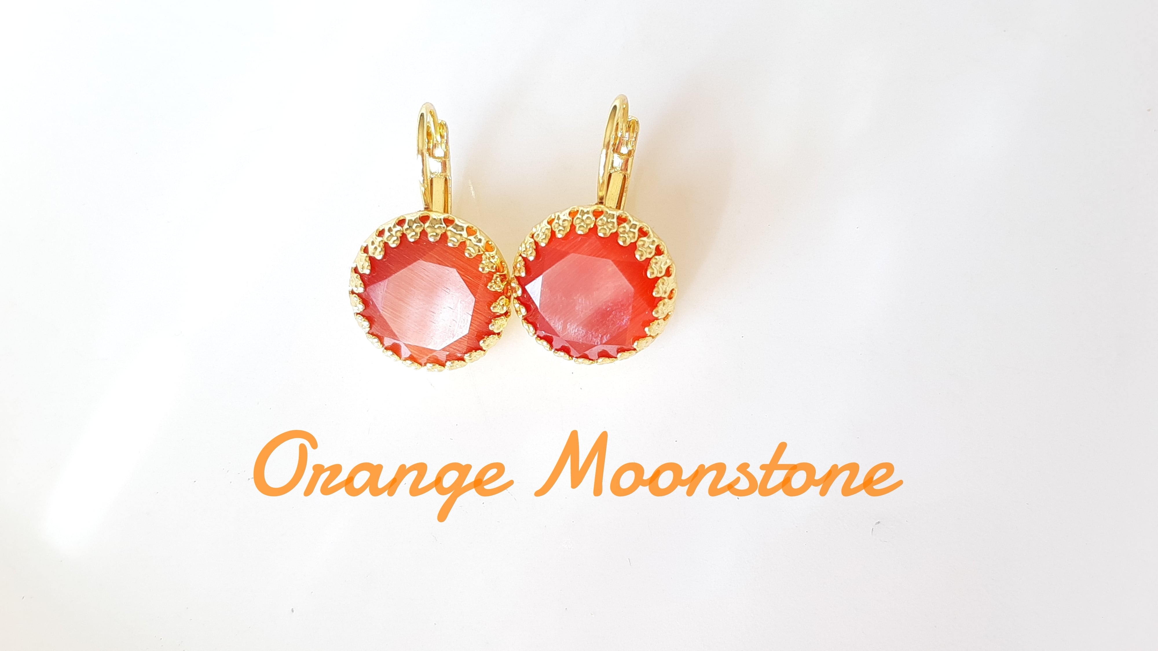 新入荷『OrangeMoonstone』のひとめぼれ天然石ピアス | Beobijou