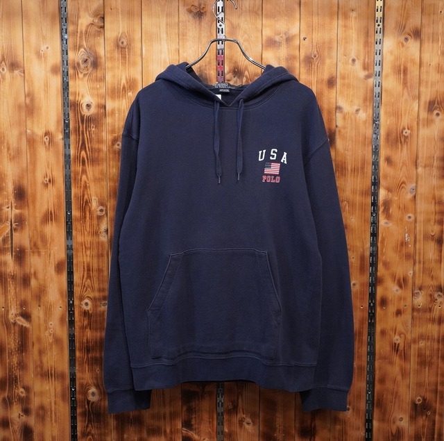 90s ralphlauren usa パーカー L/ラルフローレン ネイビー