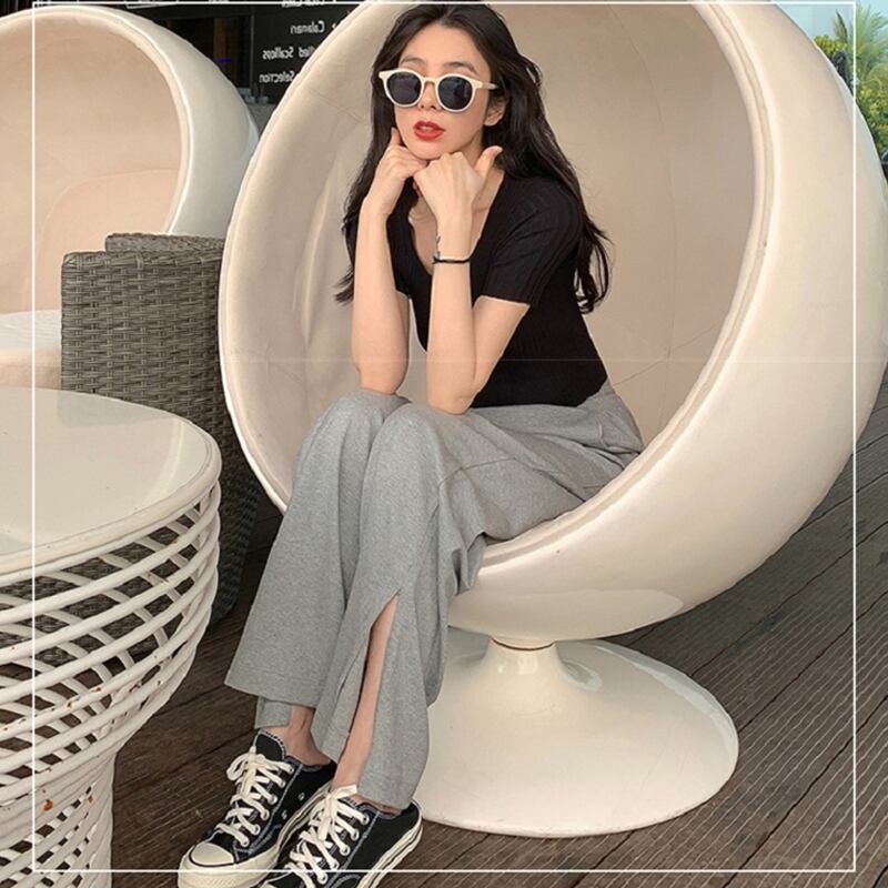 【新作】【送料無料】 6111＃スプリングサイドスプリットワイドレッグルーズマタニティパンツスポーツベリーパンツ服妊娠中の女性妊娠中のズボン 春物 ワイドパンツ AL expec426426073517