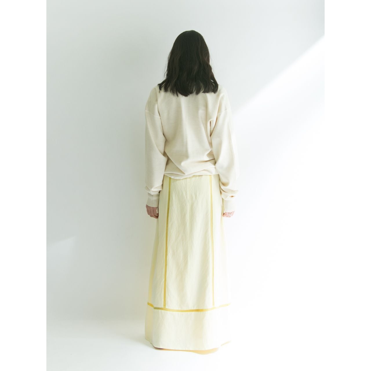 【Made in Estonia】Modal-linen lined maxi skirt（エストニア製 マキシ丈ラインスカート ロング）2d