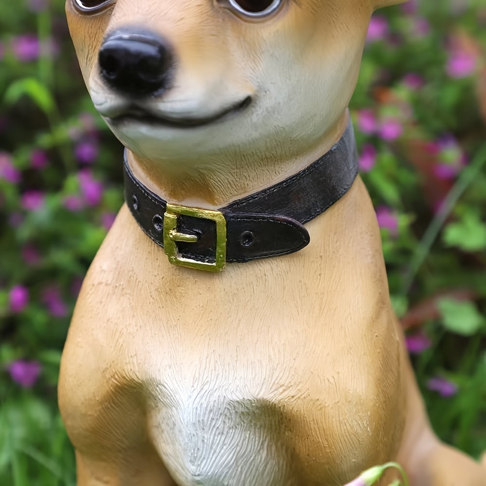 めぐりん様 チワワ 陶器製 フィギュア（置物） 犬のオブジェ ヨーロピアン 雑貨 キュートなチワワの置物 オブジェ お座り 座り姿 首輪 おすまし 犬