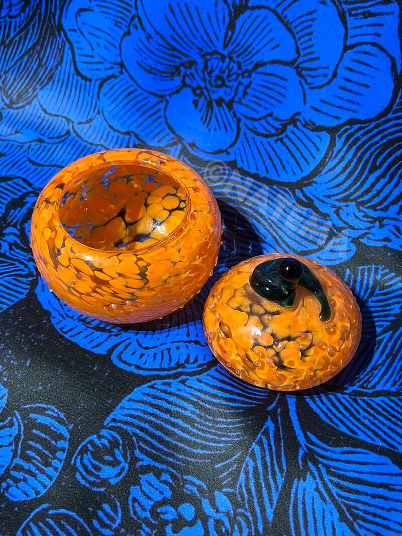かぼちゃ カボチャ お菓子入れ ガラス 置物 インテリア オブジェ