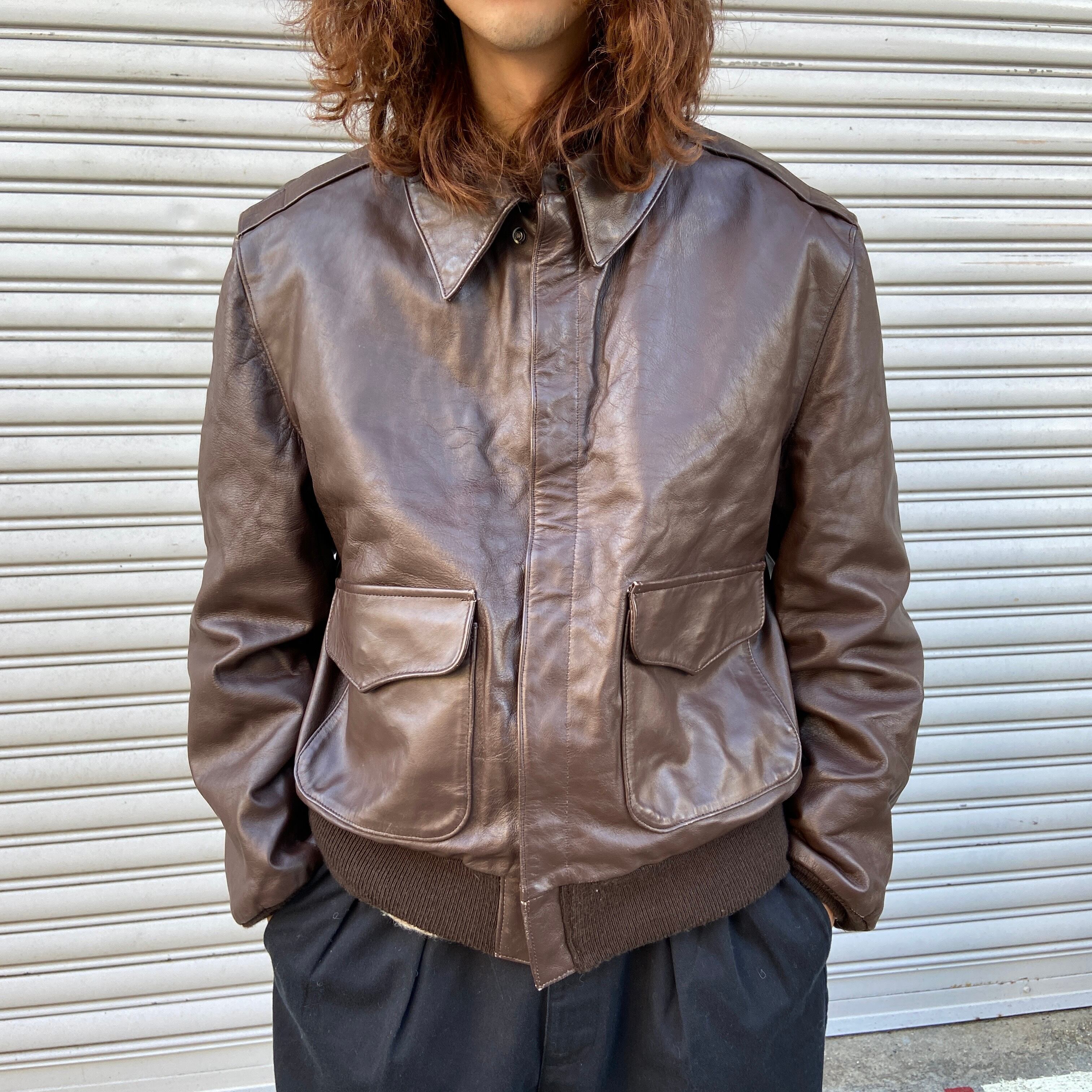 90s AS LEATHER WEAR A-2タイプレザーフライトジャケット