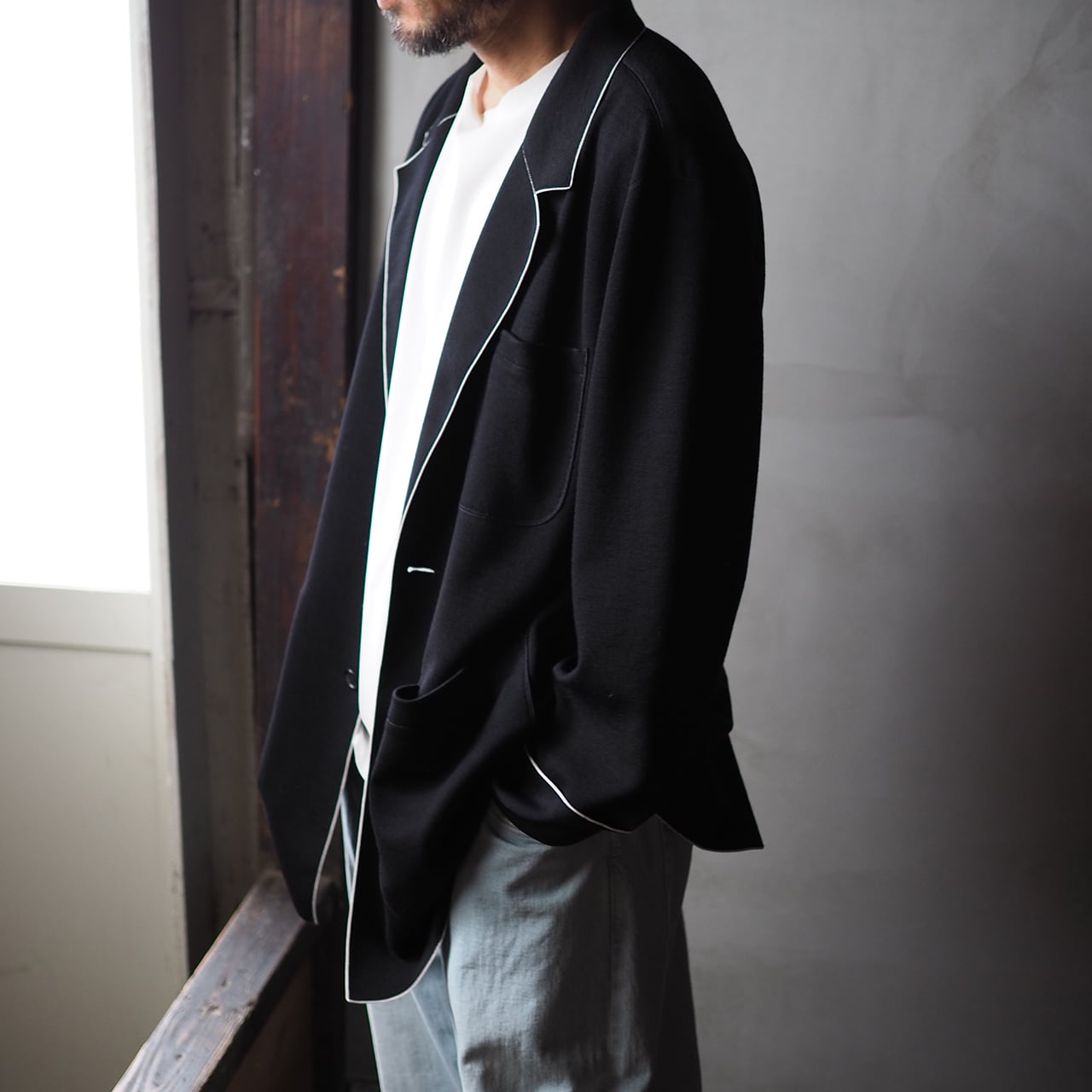 山内 25238 / インコードロック・ニットジャケット・black | 洋服と