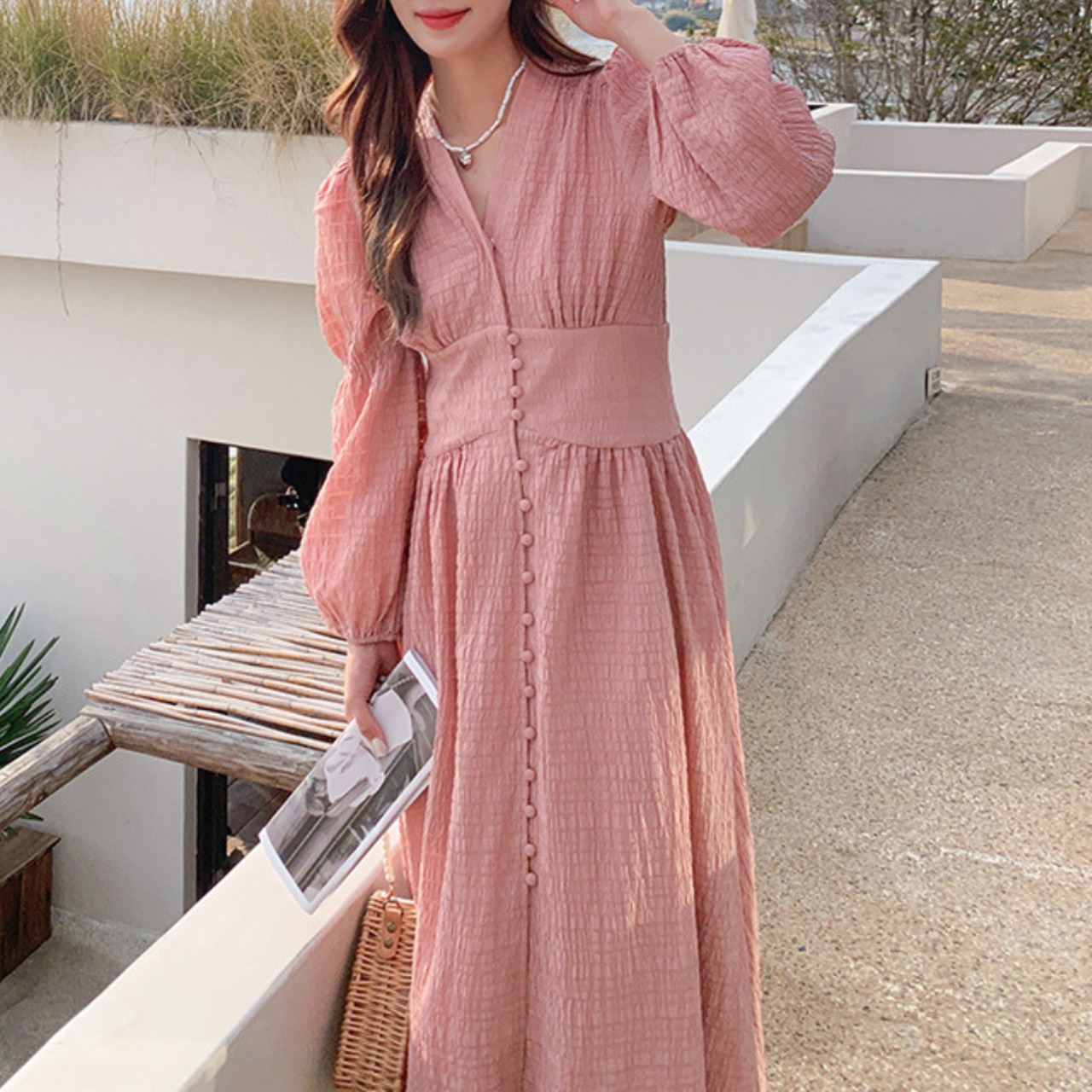 Romantic Atmosphere Pink Dress 5029