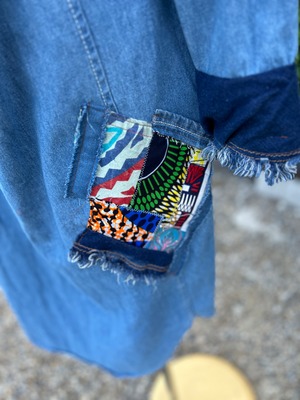 アフリカンリメイクデニムシャツ