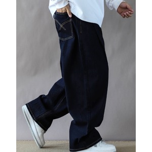 Wide silhouette denim pants C4021