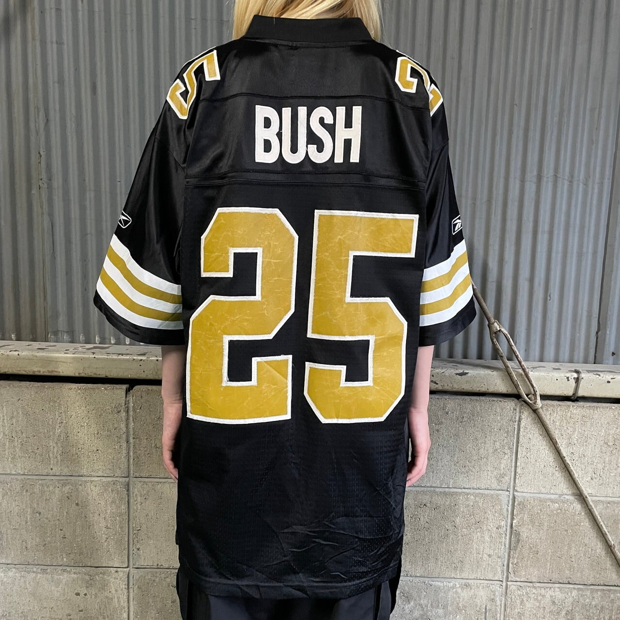 Reebok リーボック NFL BUSH 25 ゲームシャツ メンズM 古着 レプリカ 
