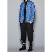 Leaf pattern open collar shirt  00001