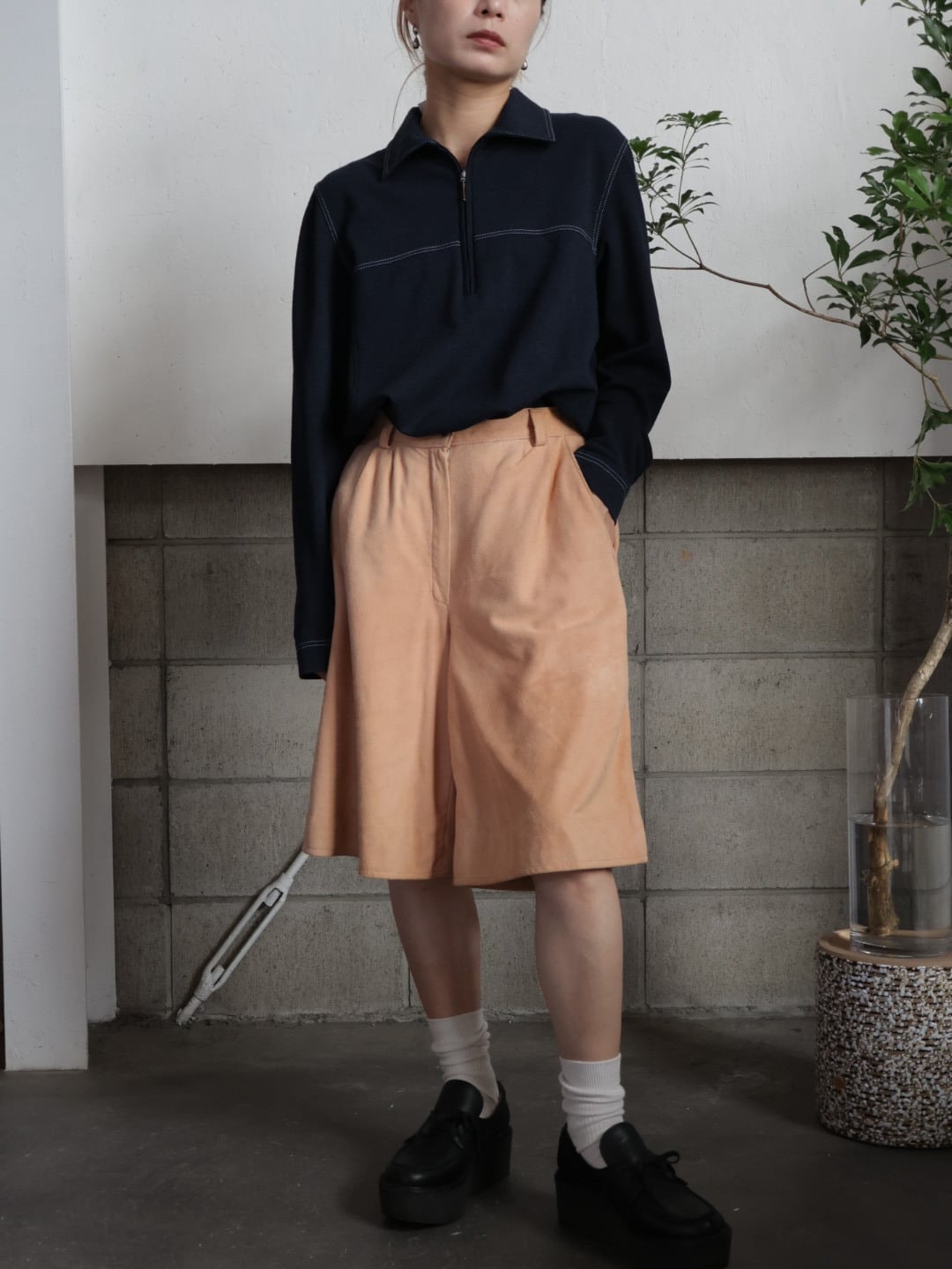 トップス 456569 vintage>half zip stitch tops | CherLife