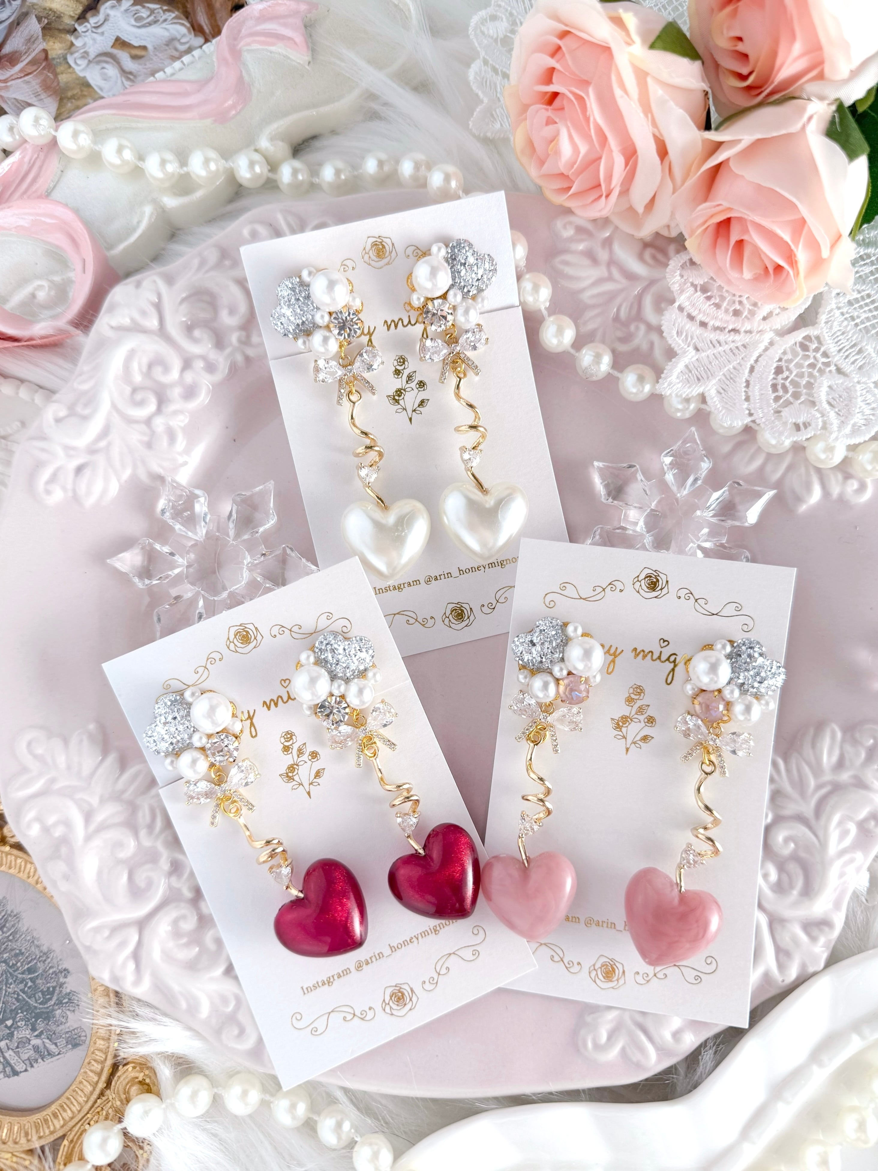 ハートピアス/イヤリング【AW-HE-2】