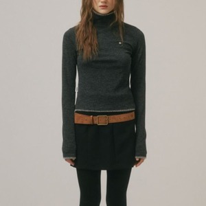 Stitch Rib Knit High Neck【2color】 T3580