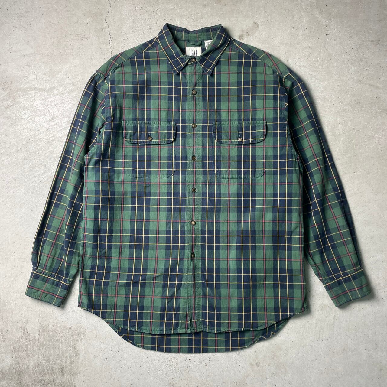 00年代 GAP オールドギャップ コットン チェックシャツ メンズM 古着