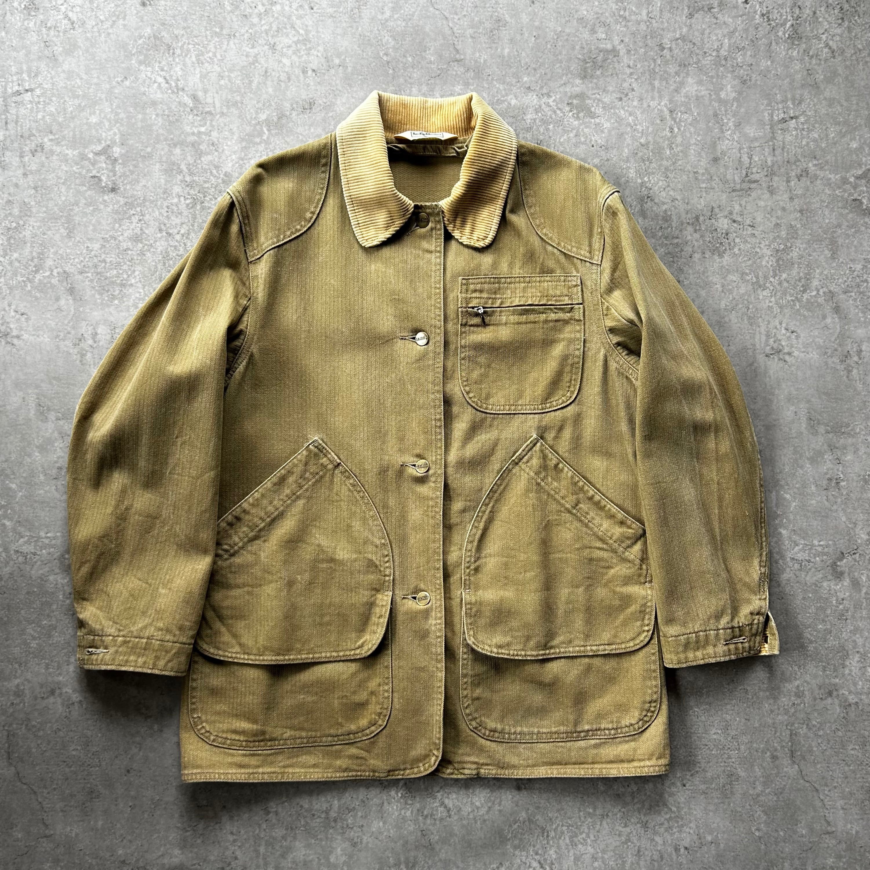 70s80s エルエルビーン ハンティングジャケット カーキ ヘリンボーンツイル 70s80s エルエルビーン ハンティングジャケット カーキ ヘリンボーン
