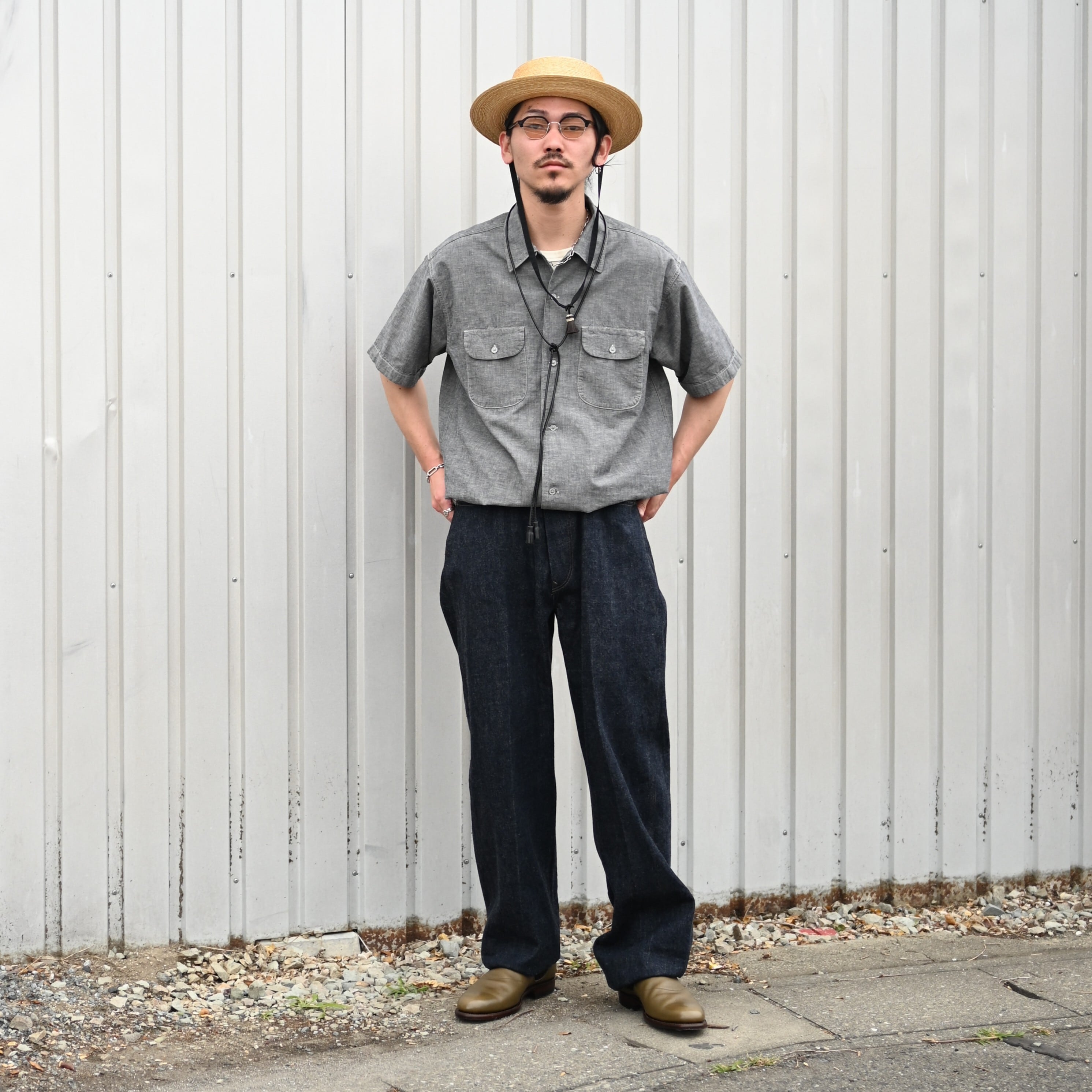 OLD JOE (オールドジョー）GATHERED WAIST MARLBORO SHIRTS (Short