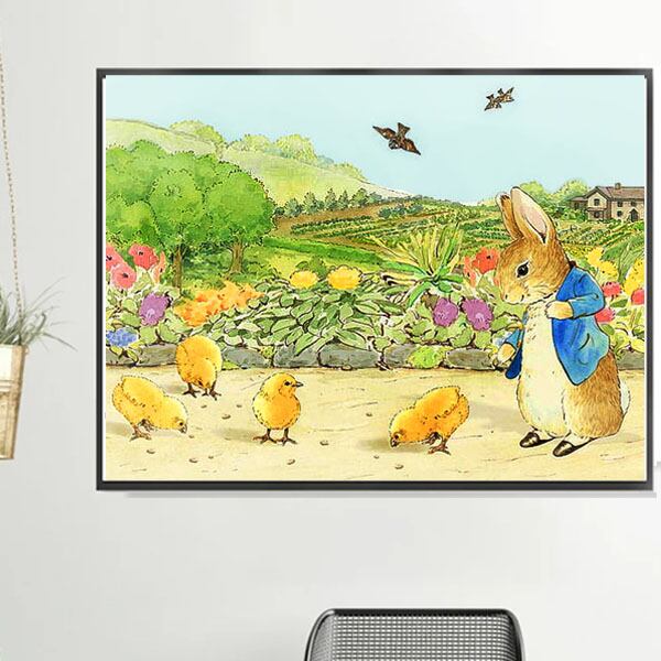 中級 フル ダイヤモンドアート キット ビーズ刺繍 ピーターラビット