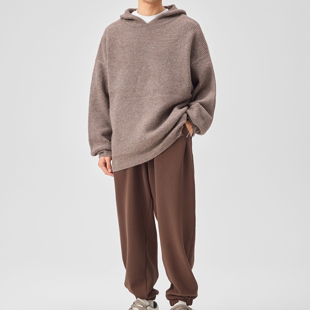 ダメージ加工ポイントフードニット　949