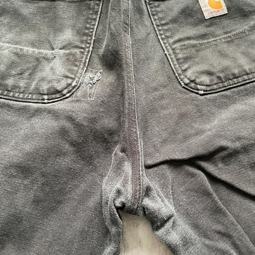 USA製 ブラック ダブルニー Carhartt B01-BLK 34×34 詳細写真17