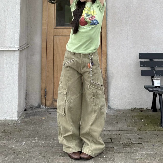 フルーツグラフィッククロップドTシャツ 2col R02466