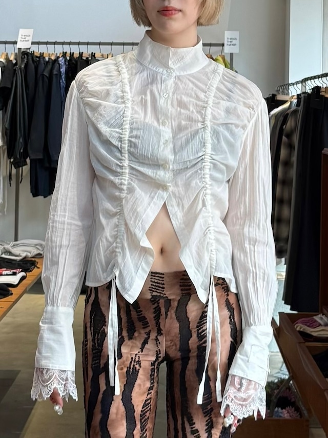 【26AW | WOMEN】MUKCYEN ムッシャン /  ブラウス/ cotton shirring blouse M269SH02