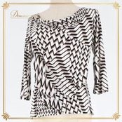 社交ダンス 衣装 トップス ブラウス ホワイト系 チャコット Chacott 日本製 白 黒 紫 柄 伸縮 ストレッチ 練習 レッスン かわいい パーティー ダンス衣装 イベント ステージ 柔らかい生地 ブラック系 パープル系