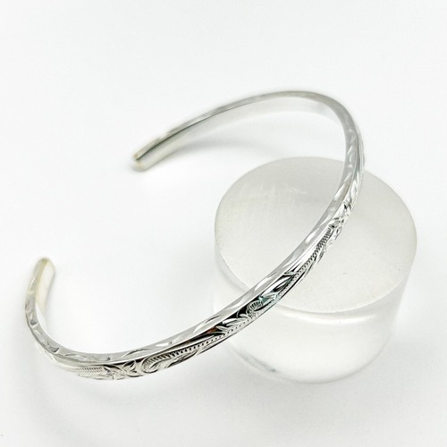 Silver925 スクロール エングレーブバングル 4mm