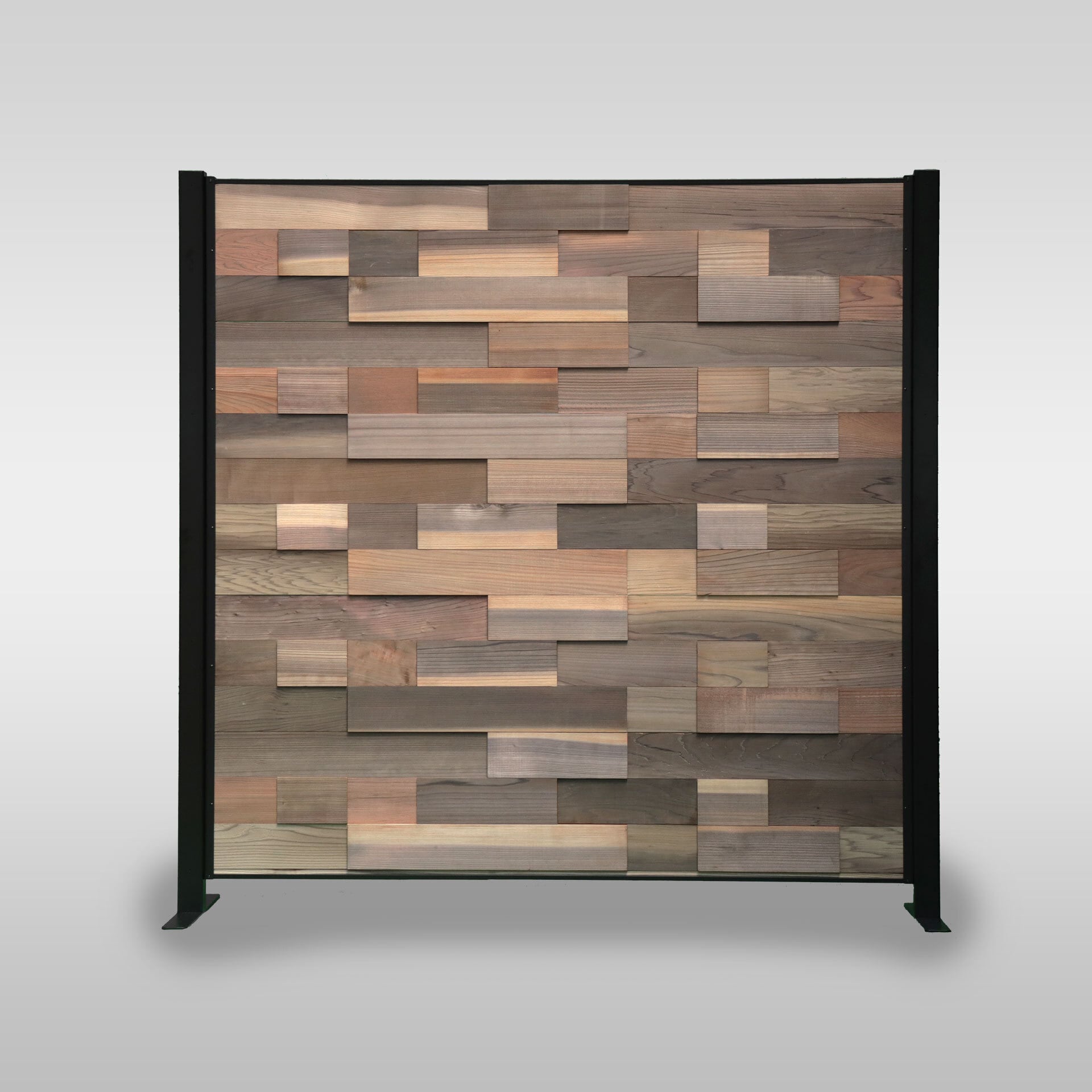 インダストリアルな木のパーテーション KUMIKI ワイド【基本型