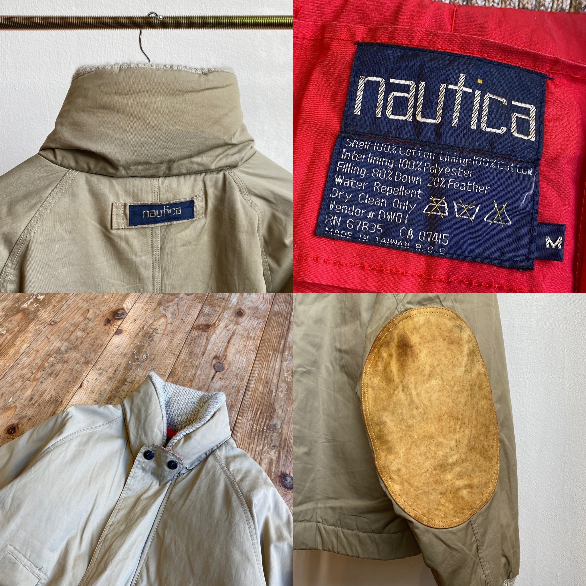 古着 90s nautica ダウンジャケット ノーティカ エルボーパッチ 名品