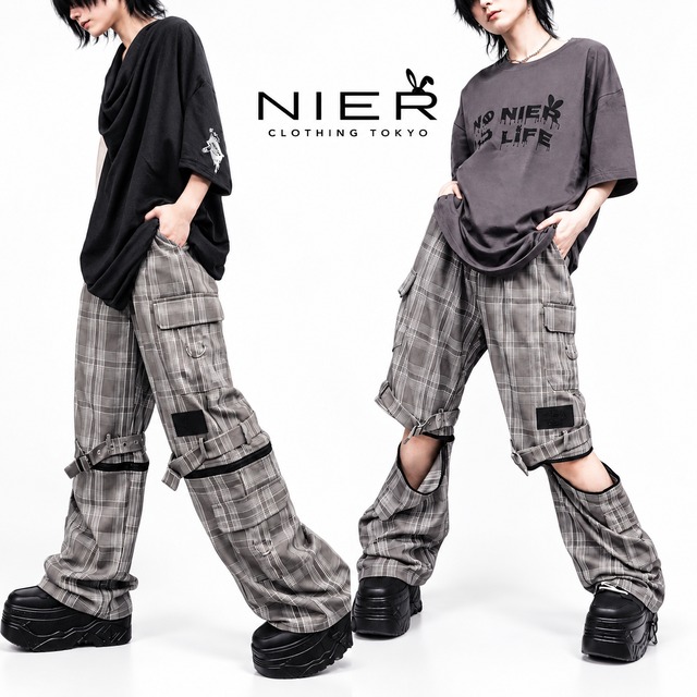 6POCKET GLEN CHECK GIMMICK CARGO PANTS