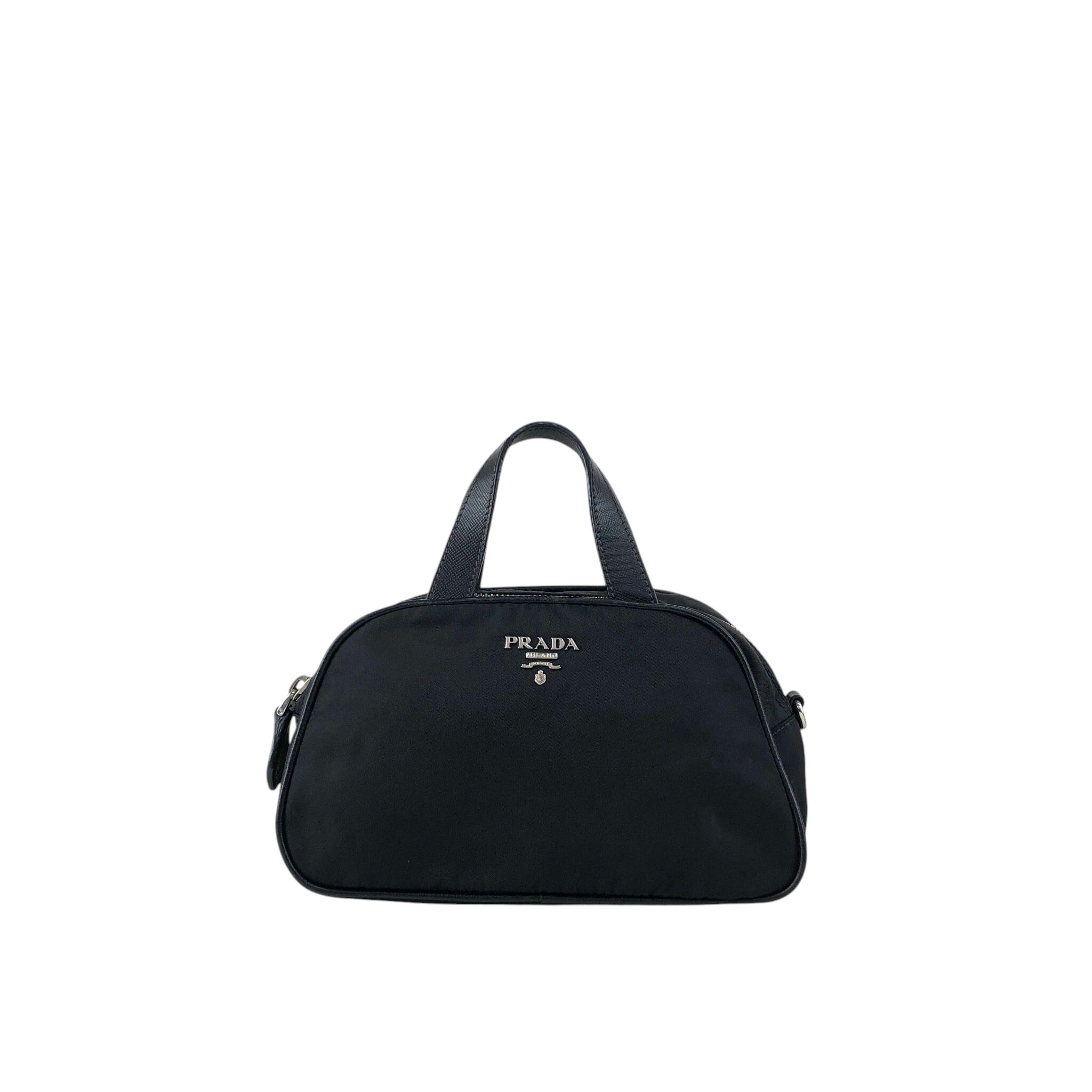 PRADA プラダ ハンドバッグ ブラック ロゴ ナイロン ミニバッグ