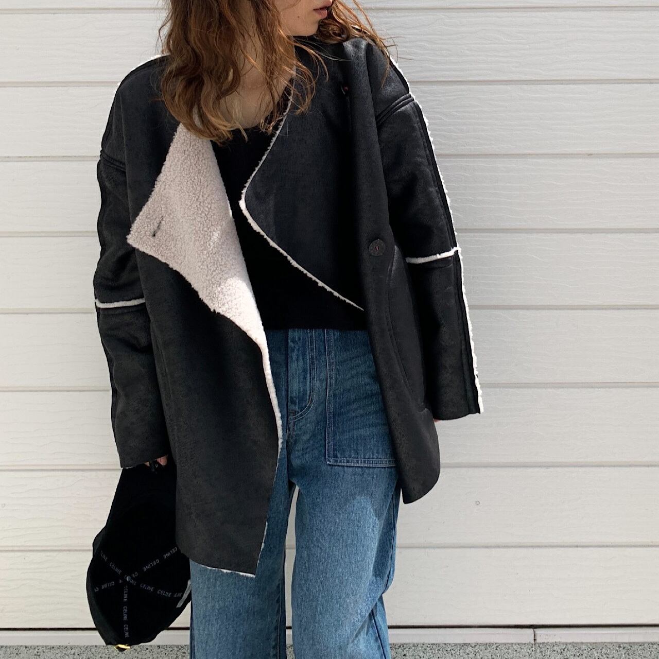 リバーシブルムートンブルゾン | Q♡